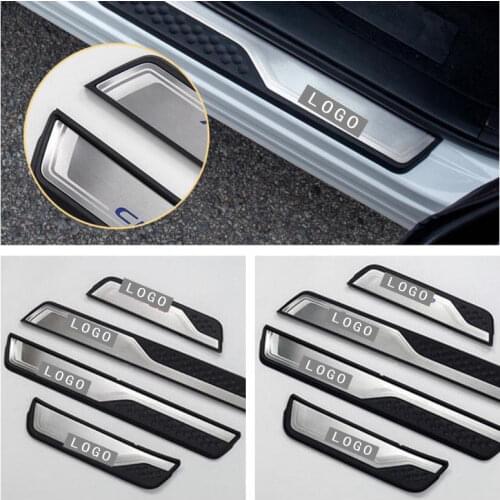 Car Accessories External Door Sill Protector Welcome Pedals Scuff Plate Guards Covers Trim 4Pcs For Honda CRV CR-V 2017 2018