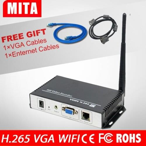 Free Shipping H.265 /H.264 HD VGA Video Audio To IP Stream Encoder Wireless Live Streaming Encoder HTTP, RTSP, RTMP, UDP, ONVIF