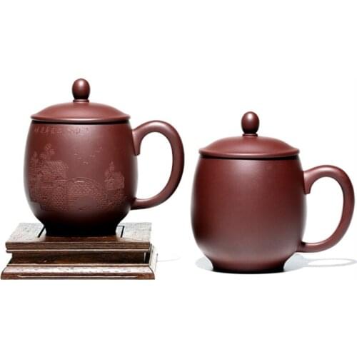 Big tea cup 450ML big authentic yixing zisha coffee cup High-grade tea cup Real Yixing Zisha tea pot Hand made Sculpture