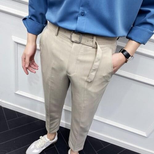 2021 Fashion Men Pants Casual Business Slim Fit Print Zipper Long Pants Trousers Fashion Long Pants Mens Sweatpants streetwear