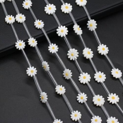 Natural shell beaded exquisite fritillary sunflower shape loose spacer beads for jewelry making DIY necklace bracelet accessorie