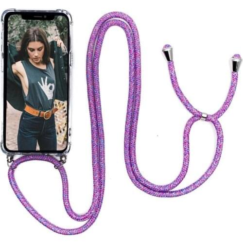 Strap Cord Necklace Lanyard Phone Case for Iphone 11 12 13 Mini Pro XS Max X XR 6 6s 7 8 Plus Shockproof Clear Soft Cover