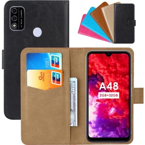 Luxury Wallet Case For Itel A48 PU Leather Retro Flip Cover Magnetic Fashion Cases Strap