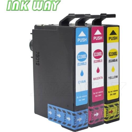 INK WAY 3PK Compatible ink cartridge T220XL2 C T220XL3 M T220XL4 Y for EP WorkForce WF2630 WF2650 WF2660 etc