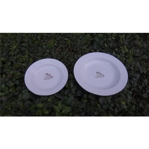 Enamel Squirrel Japanese Classic Home Breakfast Enamel Disc Thick Cutlery Dish Plate Dish