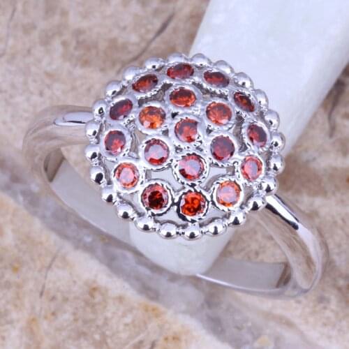 Fantastic Red Garnet Silver Plated Womens Ring Size 6 / 7 / 8 / 9 R0989