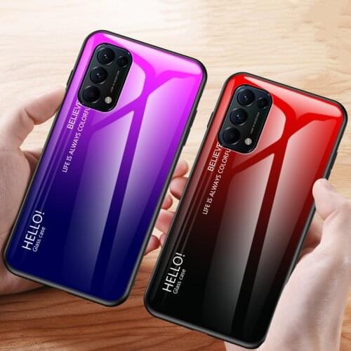 Gradient Tempered Glass Case For OPPO Find X3 Neo X3 Lite Case Silicone Frame Hard Glass Back Cover For OPPO Find X3 NEO