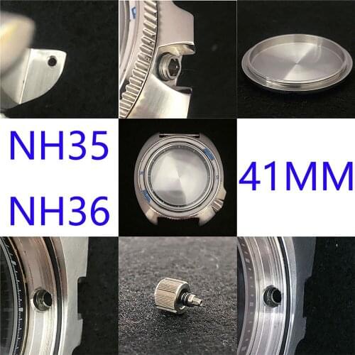 Exquisite 41mm 316 Stainless Steel Watch Case Sapphire Glass Case for NH35A/NH36 Movement Modification Accessories