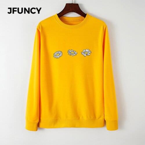 JFUNCY Oversized Women Hoodie Round Neck Long Sleeve Pullover Woman Casual Hoody 2020 Autumn Print Tops Mujeres Sweatshirt