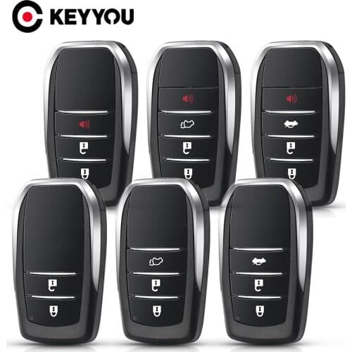 KEYYOU 10pcs 2/3/4 Buttons Remote Key Shell For Toyota Fortuner Prado Camry Rav4 Highlander Crown Fob Smart Key Keyless Case