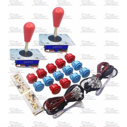 Arcade parts Bundles kit With Original Sanwa button 1 player Zero Delay USB Encoder Long Shaft Joystick Build Up Arcade Console