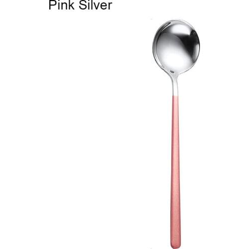 Stainless Steel Spoon Korean Style Spoon Household Exquisite Long Handle Spoon Soup Bibimbap Spoon JW