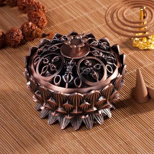 Copper Small Incense Burner Bowl Arabic Style Gold Incense Burner Metal Candle Holder Home Decor Incensario Buddha Decor BK50XX