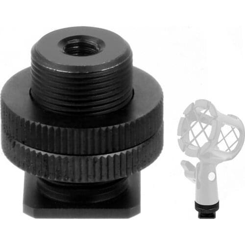 Metal Shockproof clip Hot shoe Adapter 5/8 inch 1/4 inch Screw for Camera Tripod Head Microphone Mic Mount Bracket