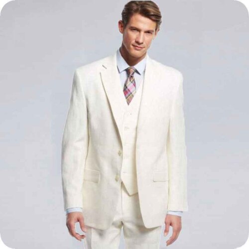Summer Ivory Beige Men Suits Wedding Suits Blazer Custom Slim Fit Casual Groom Tailored Tuxedo Best Man Costume Homme 3 Pieces