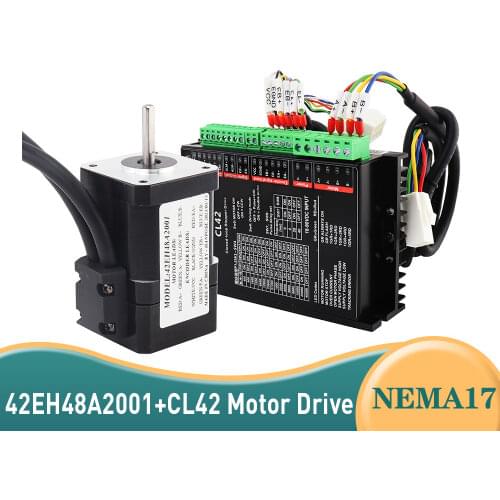NEMA17 Closed Loop motor 42EH60A2001+CL42 sets Step-servo motor 60MM 2.0A 0.8N.m DC18-90V Servo Driver for CNC milling machine