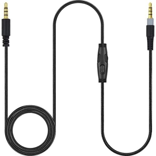Braided Replacement Cable Extension Cord With Volume Control Mic Mute For Kingston HyperX Cloud Alpha Mix Flight Gaming Headsets