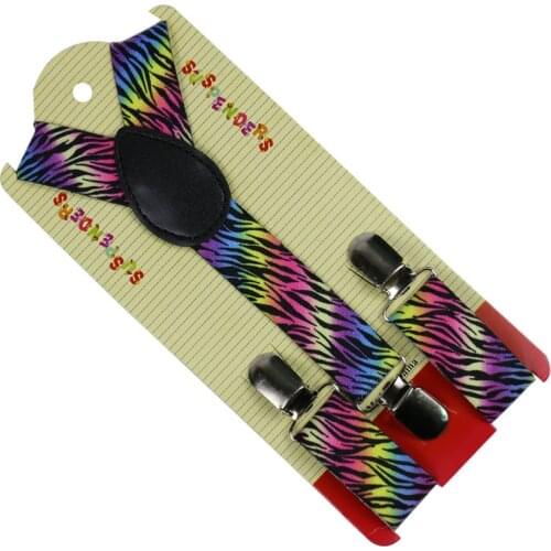 Winfox Fashion Y Back Suspenders For Children Baby Boys Animal Print Leopard Elastic Braces Kids Brace Belt