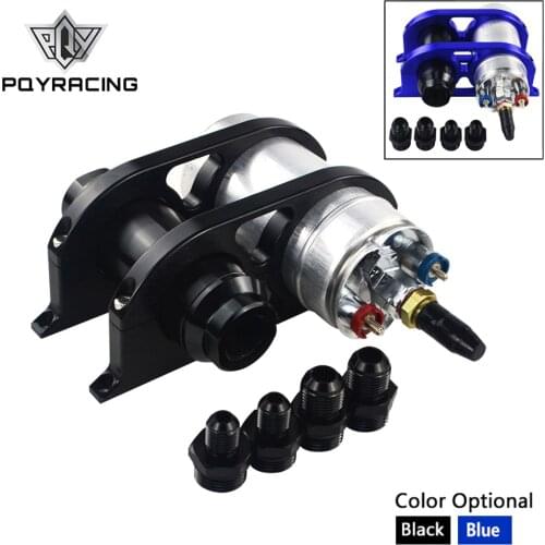 PQY - 044 Fuel Pump 300LPH OEM 0580 254 044 + 44mm 60Micron Fuel Filter + 44mm & 60mm Dual Double Fuel Filter Mounting Bracket