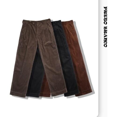 Preto branco Men's Corduroy Trousers