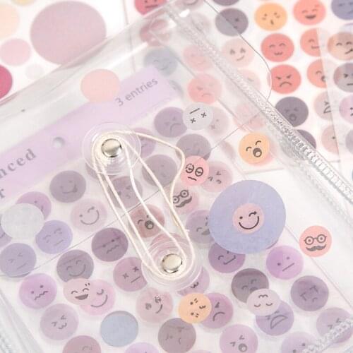 Simple Dot Smiley Face Sticker Cartoon Hand Account Material Ins Style Student Office Notebook Label Bag Decoration