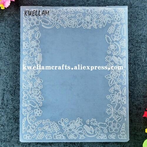 Flowers Frame Plastic Embossing Folder For Scrapbook DIY Album Card Tool Plastic Template 12.1x15.3cm KW9012114