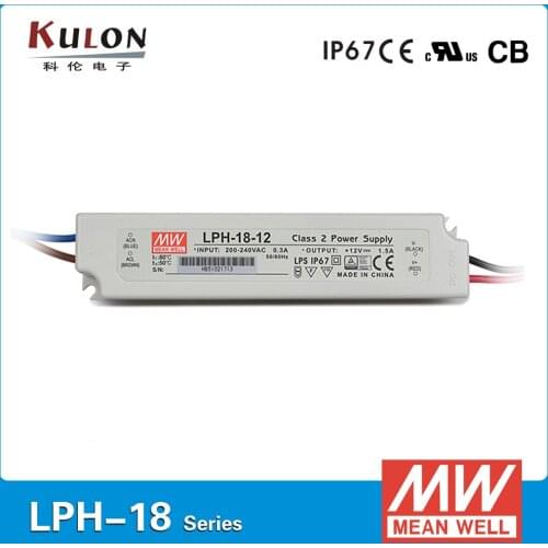 MEAN WELL Switch Power Supply LPL-18-12 Single Output 18W 12V 1.5A led driver 110VAC input to 12VDC