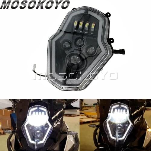 D-shaped LED Headlight Replace Assembly DRL Daytime Running Light High/Low Beam For 1090/1190/1050/1290 Adventure 2015-2018