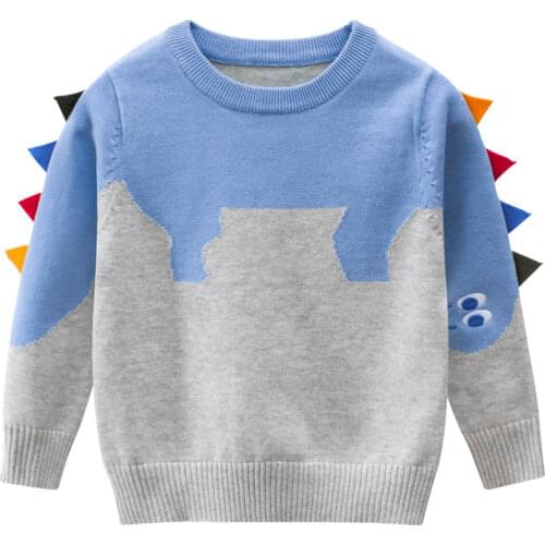 Sweater middle and small childrens top baby clothes dinosaur Korean childrens clothing 2020 autumn