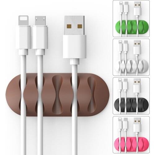 Smart Cable Winder Flexible Silicone Cord Management Cable Holder Clips For USB Cable Mouse Headphone Earphone Network Cable