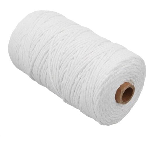 3mm*200m Beige/White Cotton Twisted Cord Rope Crafts Macrame Artisan String Hot Tapestry Dream Catchers DIY Handmade Cotton Rope