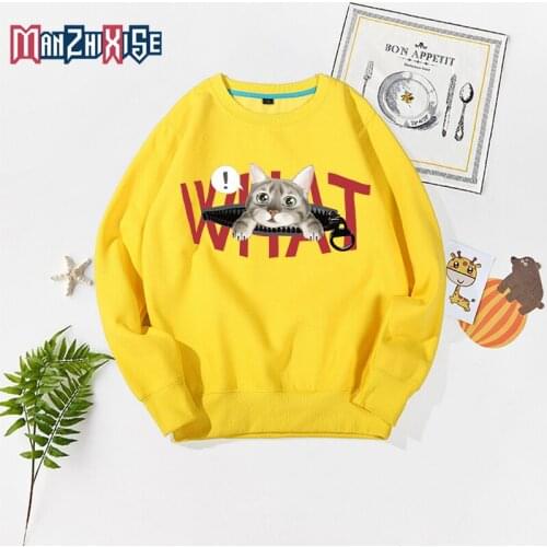 Spring Autumn Kids Boys Long Sleeve Tops Girls Clothing Cartoon Cat Printing Sweatshirt Children Sweatshirts Boy Girl Clothes