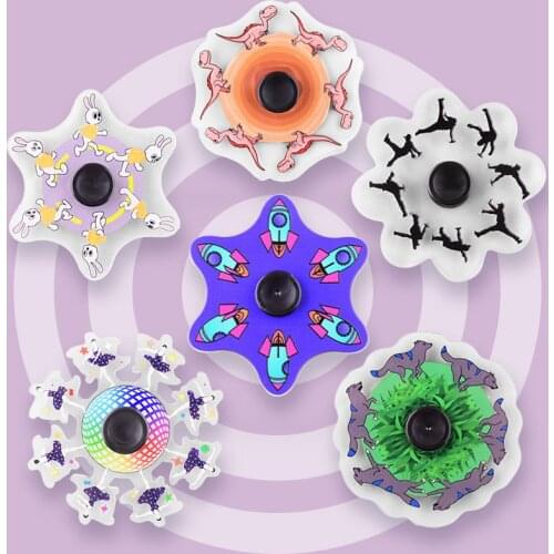 Rotating Dynamic Hand Spinner Gyro Anime Animation Fingertip Running Relief Stress Whirling Toys Comic Finger Spinning Top
