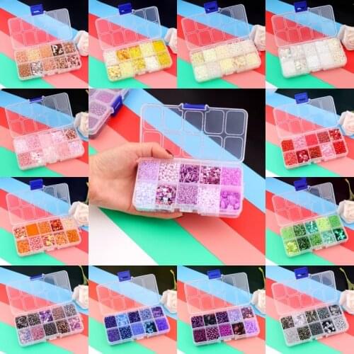 High Quality DIY Handmade Seed Bead Sequins Pearls 10 Designs Set Box Hand Sewn Clothes Bracelet Loose Bead Jewelry Accessories