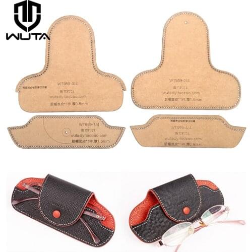 WUTA 959 Eyeglasses Case Holder Acrylic Template Soft Sunglasses Case Pattern Cutting Model for DIY Leather Craft Glasse Cover