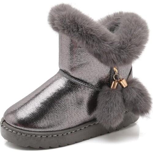 Winter Kids Shoes For Boys Girls Snow Boots Warm Plush Fashion Children Ankle Boots PU Waterroof Baby Girls Boots Sport Shoes