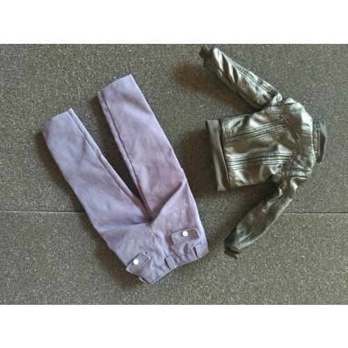 1/6th Leather Top+pants Model for 12" Doll