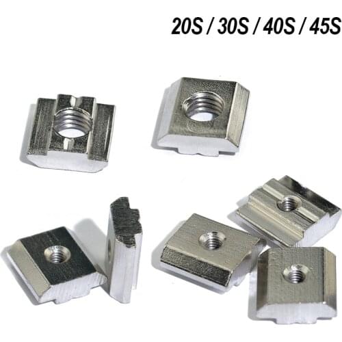 100/50/20PCS M3 M4 M5 M6 M8 T Block Square nuts T-Track Sliding Hammer Nut for Fastener Aluminum Profile 2020 3030 4040 4545