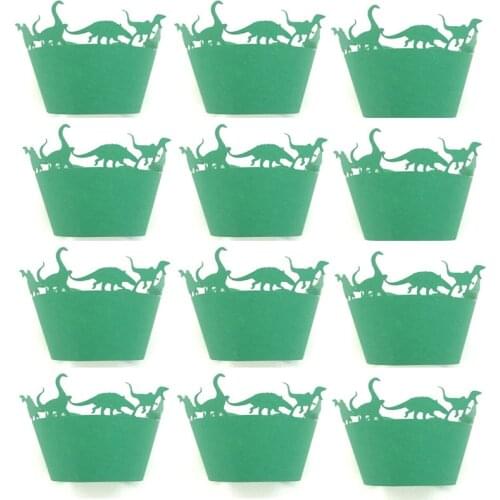 12pcs Dinosaur Jurassic era Cupcake Wrappers Cup cake Muffin Paper Wrapper Halloween Birthday Party Home Decoration Supplies