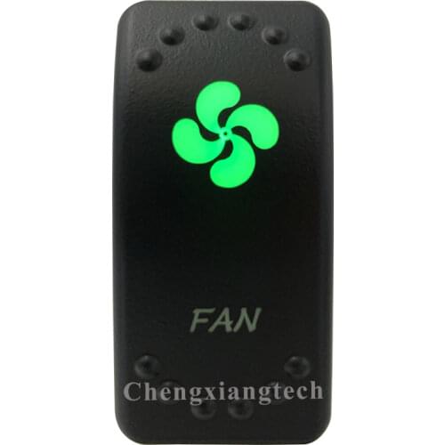 12V/24V Car Boat 3 Pins SPST ON/OFF Green & Blue Led Light Rocker Toggle Switch Fan for Carling ARB Narva 4x4