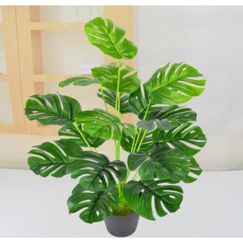18 leaves Artificial Plants Green Palm Leaves Party Jungle Party Home Garden Living Room Bedroom Balcony Decoration Fake Plant