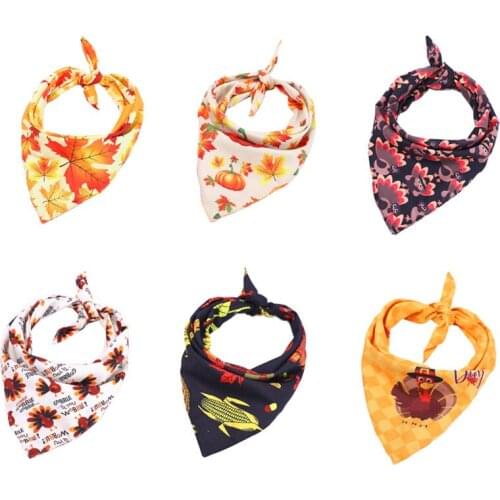 20pcs Large Dog Bandana Thanksgiving Holiday Pet Dog Accessories Scarf Collar for Dog Bandana