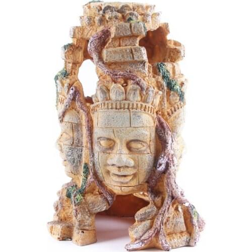 Aquarium Decoration Resin Large Buddha Fish Tank Landscaping Ornaments Fish Shrimp Shelter Aquascape Decor Aquarium Accessories