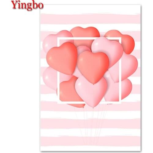 Full Square Diamond 5D DIY Diamond Painting Romance Heart Shaped Balloon Embroidery Cross Stitch Rhinestone Painting Home Decor