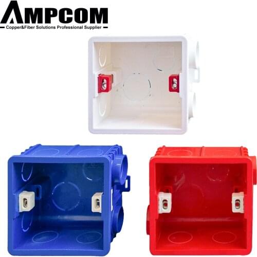 AMPCOM 86-Type PVC Internal Mount Adjustable Junction Box, Hidden Concealed Wall Face plate Cassette For Switch Socket Base