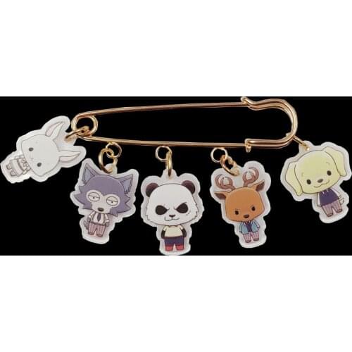 Acrylic Anime Cartoon BEASTARS KC Gold Plated Brooch Overcoat Bag Badge Classic Women Female Student Office Birthday Party Gift