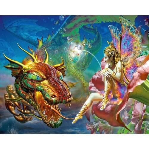 Flying dragon in the sky The wooden puzzle 500 pieces ersion jigsaw puzzle white card adult childrens educational toys