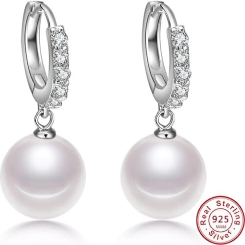 Elegant White water Pearl Drop Earrings For Women Bride silver color Earring Wedding Jewelry Gift For Friends