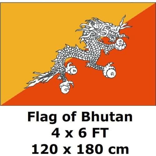 Bhutan Flag 120 x 180 cm 100D Polyester Large Big bhutanese Bhoutan Flags And Banners National Flag Country Banner