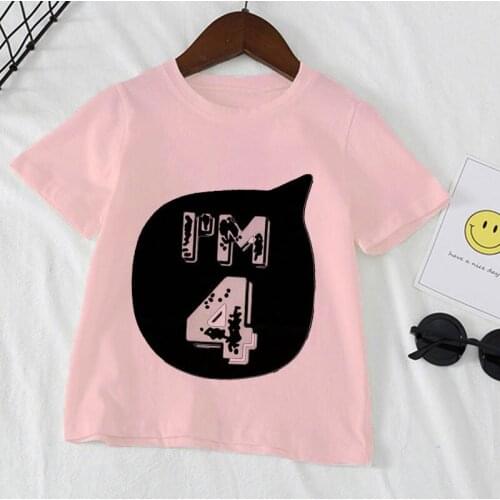 2021 Unisex Girls Happy Birthday Number 1 2 3 4 5 6 Print T Shirt Baby Boy Summer T-shirt Kids Boys Clothes Casual Girl Shirts